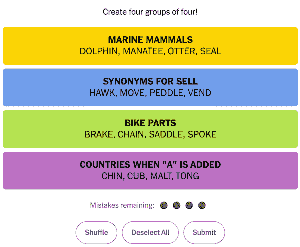 Word Association Game Step 3: Submit your selected word groups and test your word association skills